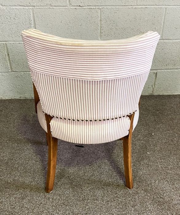 Two rattan garden chairs and two modern chairs with striped upholstery - Image 12 of 14