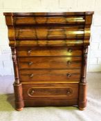 A substantial Scottish Victorian mahogany chest of drawers, mid 19th century, with and unusually