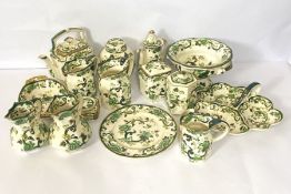 A Mason’s Ironstone part tea and dinner service, “Chartreuse” pattern, including a tea and coffee