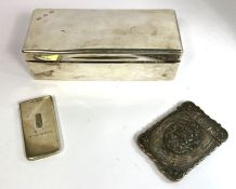 A Victorian silver card case, Birmingham 1876, makers mark for Hilliard & Thomason, with an embossed