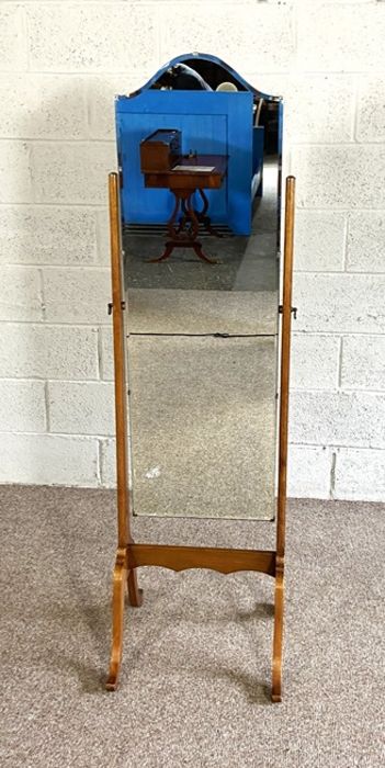 A small early 20th century bedside cabinet; together with a cheval mirror (2) - Image 6 of 6