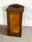 A small early 20th century bedside cabinet; together with a cheval mirror (2)