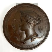 A rare 1851 Great Exhibition bronze ‘Prize’ medal, 77mm, designed by William Wyon (obverse) and
