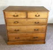 A George III style mahogany chest of drawers, with two short and three long drawers, 99cm high,