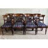 An attractive set of eight late Regency mahogany dining chairs, in the manner of Gillows, early 19th