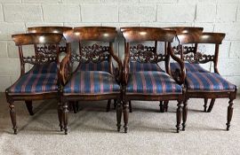 An attractive set of eight late Regency mahogany dining chairs, in the manner of Gillows, early 19th