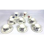 A group of tea wares, including a Staffordshire service decorated with roses (a lot)