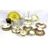 Assorted tea sets, including a gilt and blush ground part service decorated with flowers, a German