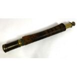 A Scottish Victorian brass two drawer 1 1/2 inch brass telescope, by Paul Cameron & Co. Of