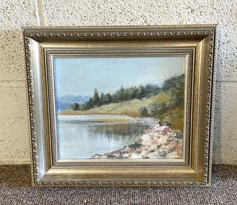 A group of 11 assorted watercolours and pictures, including Fishing in a highland river; a Borders