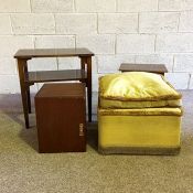 A small group of furniture including two side tables, wall cabinet and small two door floor