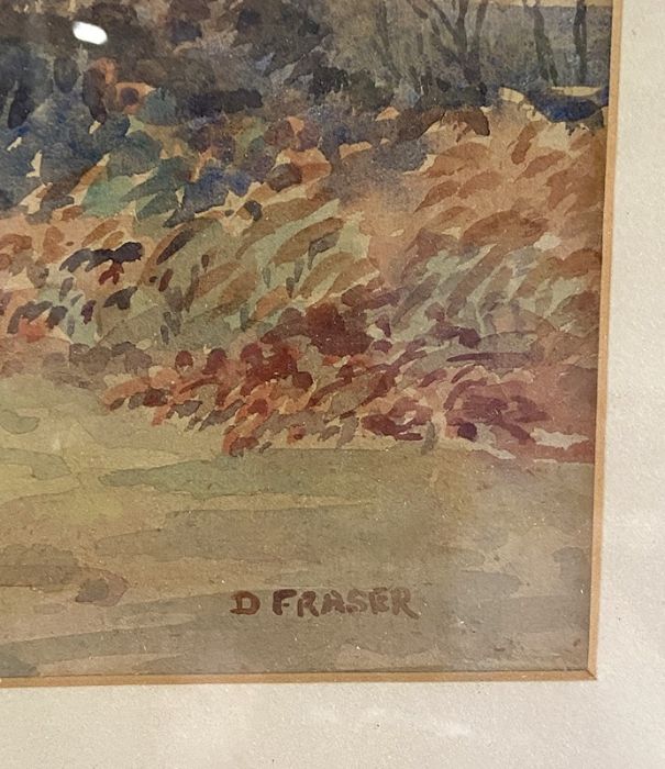 A group of 11 assorted watercolours and pictures, including Fishing in a highland river; a Borders - Image 3 of 16