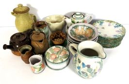 A group of assorted decorative pottery, including a dessert service decorated with thistles (a lot)