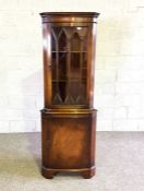 A George III style corner china display cabinet, 180cm high, 64cm wide