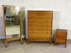 A Loughborough modern bedroom suite, mid 20th century, including a dressing table; a chest of