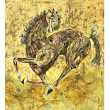 Contemporary, 20th century, After Picasso, Horse, acrylic on board, back board with indistinctly