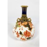 A Royal Crown Derby vase, circa 1908, English Imari pattern, of bulbous lobbed form, with gilt