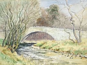 John Cuthberson, British, three watercolours, including a Scottish Tower House; a Highland Forest;