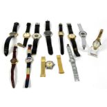 A collection of thirteen assorted watches, including a vintage Technos Automatic, 448255; a Nelson