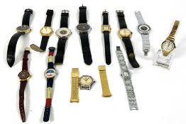 A collection of thirteen assorted watches, including a vintage Technos Automatic, 448255; a Nelson