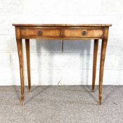 A modern two drawer bedroom console/ dressing table, with tapered legs, 20th century