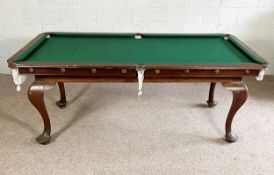 A W.Jelks & Sons, ‘The Challenge’ combined Billiard and Dining table, circa 1900, with a removable