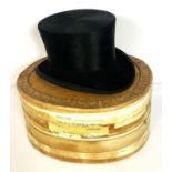 A Battersby & Co. Gentleman's silk top hat; internal measurement 53cm