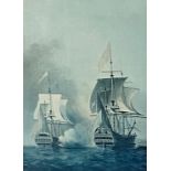 A group of assorted decorative prints, including a Naval battle scene, and assorted landscapes (6)