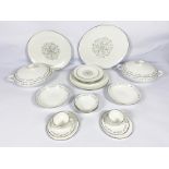 A Royal Worcester bone china ‘Bridal Lace’ pattern part dinner service, including two covered