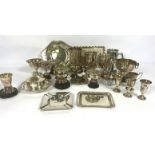 A collection of silver plate, including covered dishes, trophies, ash trays and similar (a lot)