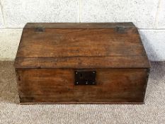 A provincial oak bible box or table desk, late 17th/ early 18th century, with a hinged sloping