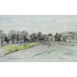 James Mcintosh Patrick, Scottish (1907-1998), Lochton, charcoal and watercolour, signed, inscribed