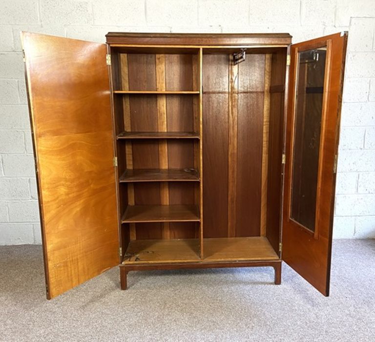 A modern bow-front double wardrobe, with moulded cornice, 20th century - Image 3 of 8