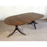 A George III style mahogany D end dining table, with splay legs