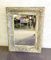 A large 19th century style wall mirror, with moulded frame, 130cm x 93cm