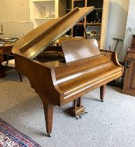 A Danemann baby grand piano, probably model DG-152, circa 1970/80, with a short well made case