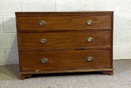 A small chest of drawers, with three long drawers, 74cm high, 106cm wide