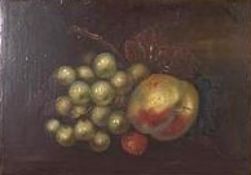 Dutch School, 20th century, Still Life of fruit with peaches and grapes; a pair, oil on board,