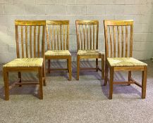 A set of four modern hardwood and rush seated dining chairs, with four other chairs (8)