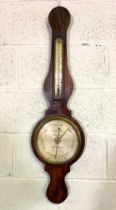 A mahogany cased barometer, 19th century, signed J Della Bella, Manchester, with thermometer and