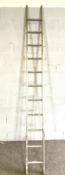 A large aluminium step ladder, with twelve steps, 350cm long; and assorted other useful ladders