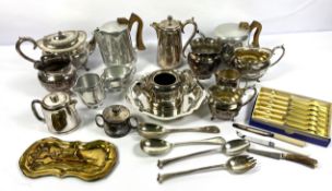 A quantity of silver plate, including a Victorian oval teapot; also a 1950’s three piece Picquot