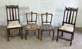 A pair of Victorian side chairs and two other chairs (4)
