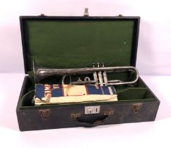 A Jadson trumpet, cased, with three keys, cased, probably circa 1930’s; with a table roulette