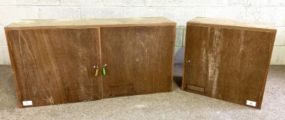 Two modern wooden side cabinets, largest, 124cm wide (2)