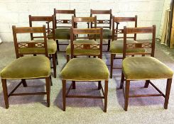 A set of eight late Regency bar backed mahogany dining chairs, 19th century, including two
