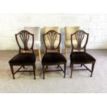 Assorted chairs, including three George III style mahogany dining chairs, two modern upholstered