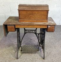 Singer sewing machine, with cast iron treadle