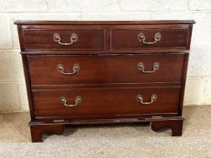 Assorted furniture including a small chest of three drawers, a TV cabinet, glass mounted cabinet and