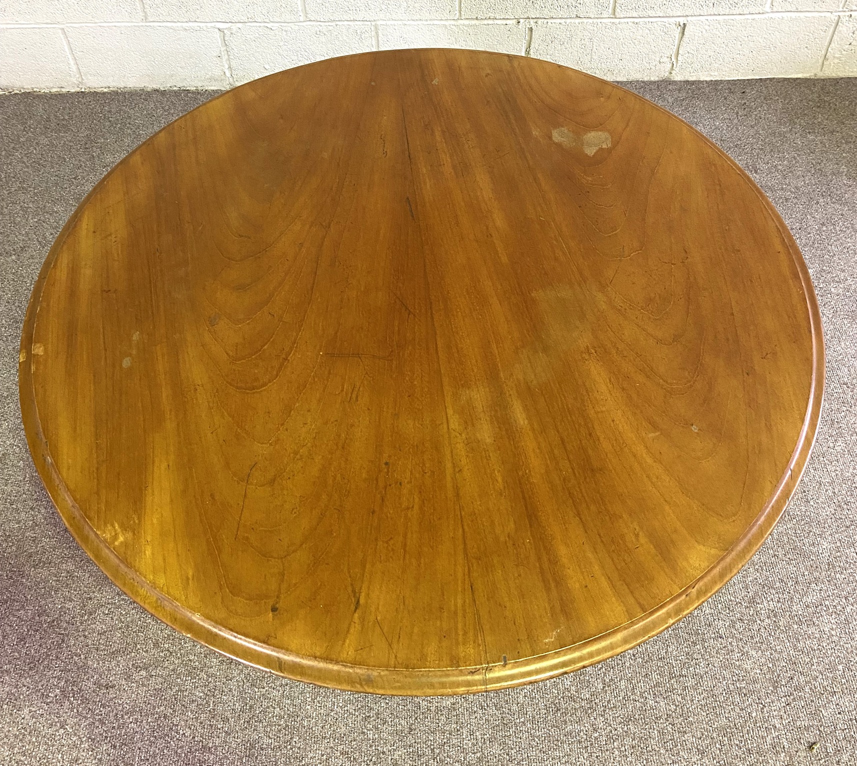 A mid Victorian tilt top circular breakfast table, with plain top on baluster pillar support and - Image 2 of 2